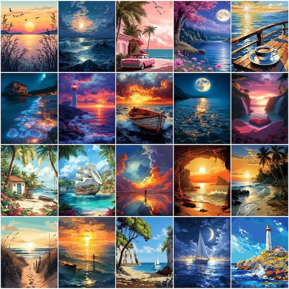 Painting Supplies - Schilderen Verf op nummer zeegezicht Schilderen