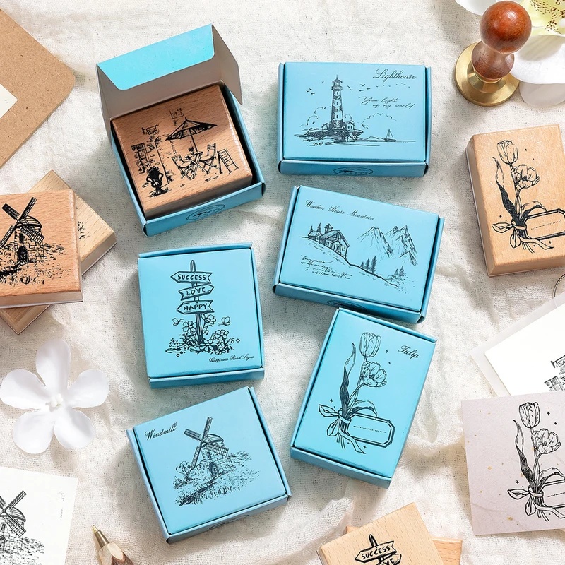 Vintage houten rubberstempels, - Scrapbooking recensie en prijs